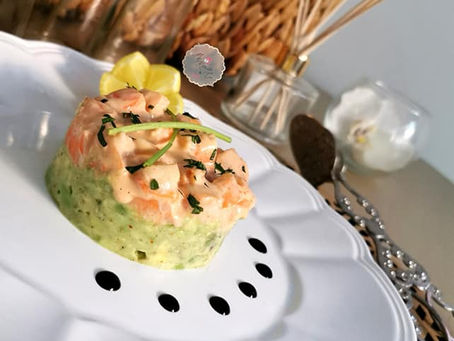 Tartare avocat/crevettes sauce cocktail