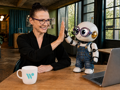 Susanne mit Gippity, der KI-Assistentin