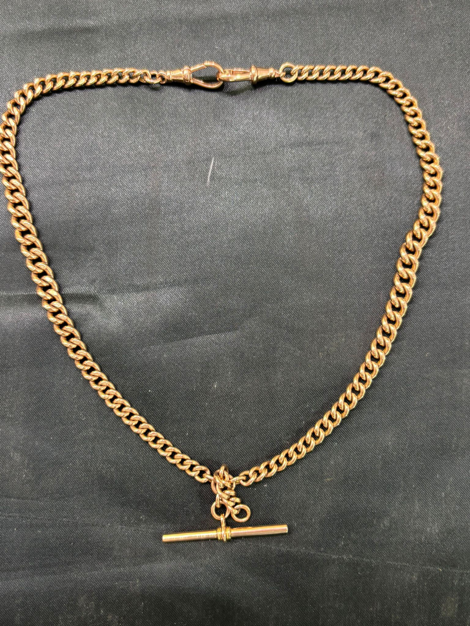 Antique 9ct gold double Albert chain