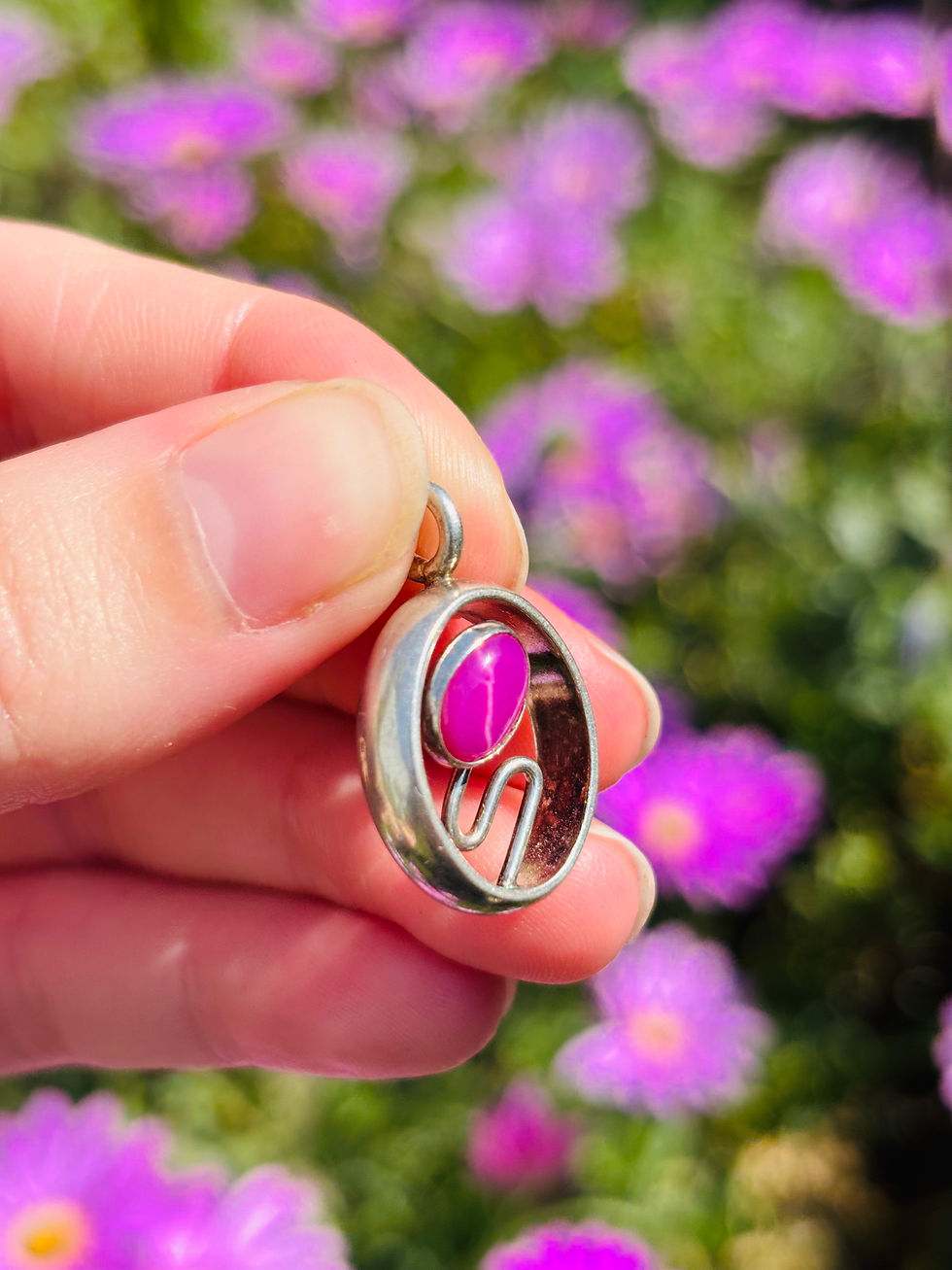 Thumbnail: Antique silver star ruby pendant 
