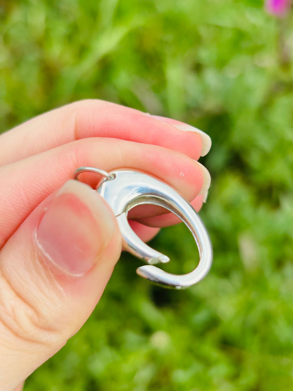 Thumbnail: Hallmarked silver oval charm clasp connector 