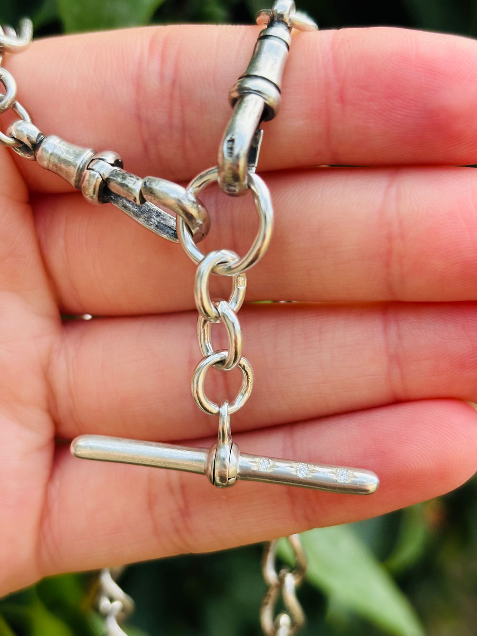 Thumbnail: Custom silver Galaxy diamond T bar