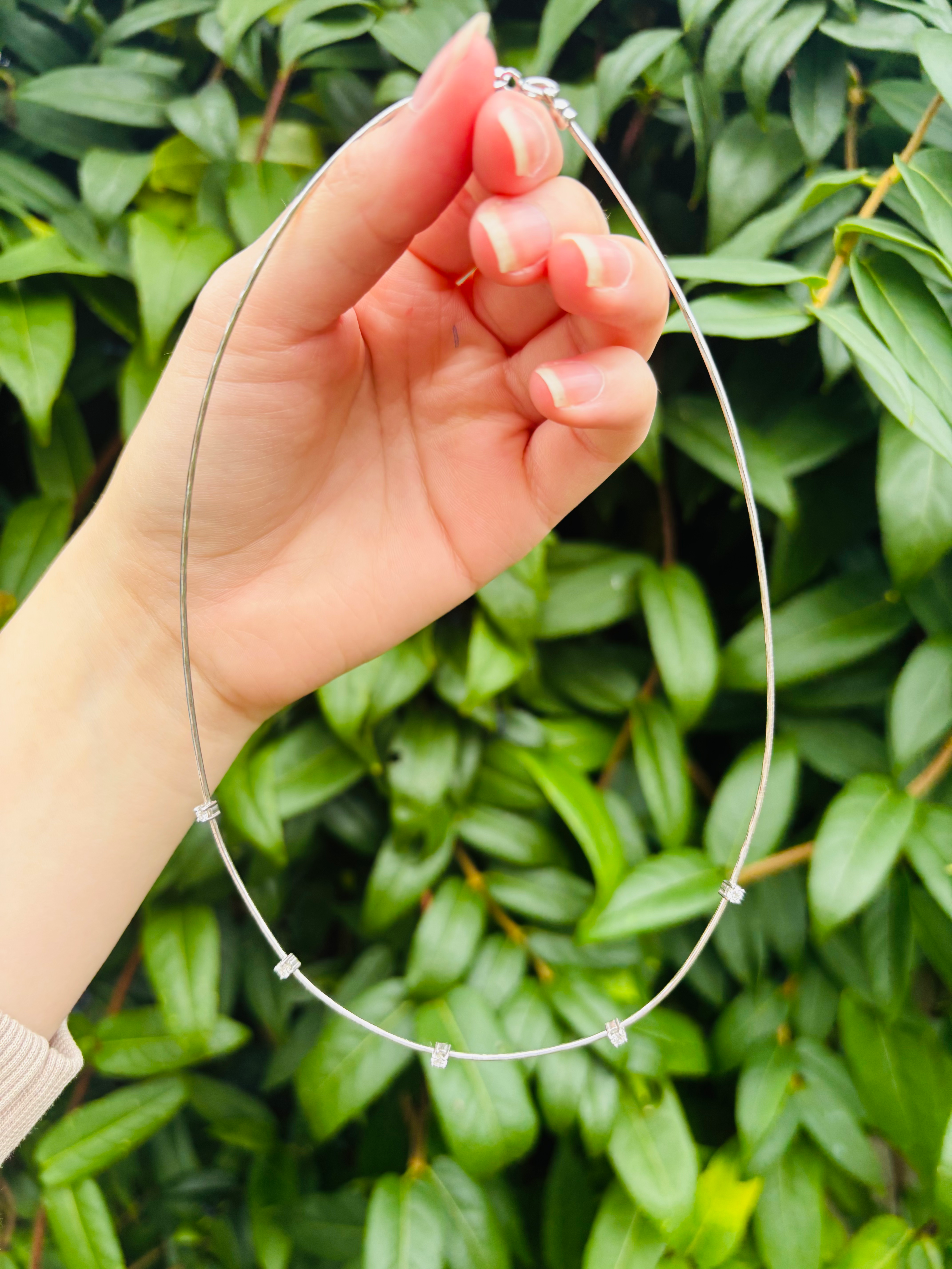 18ct white gold diamond collar necklace 