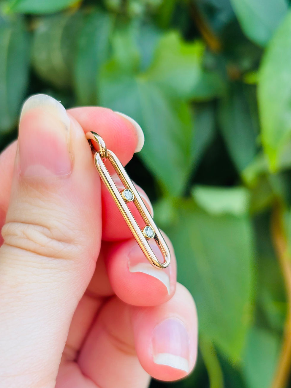 Thumbnail: Custom Antique 9ct diamond trombone extender 