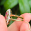 Thumbnail: Vintage 9ct gold ruby and diamond navette ring