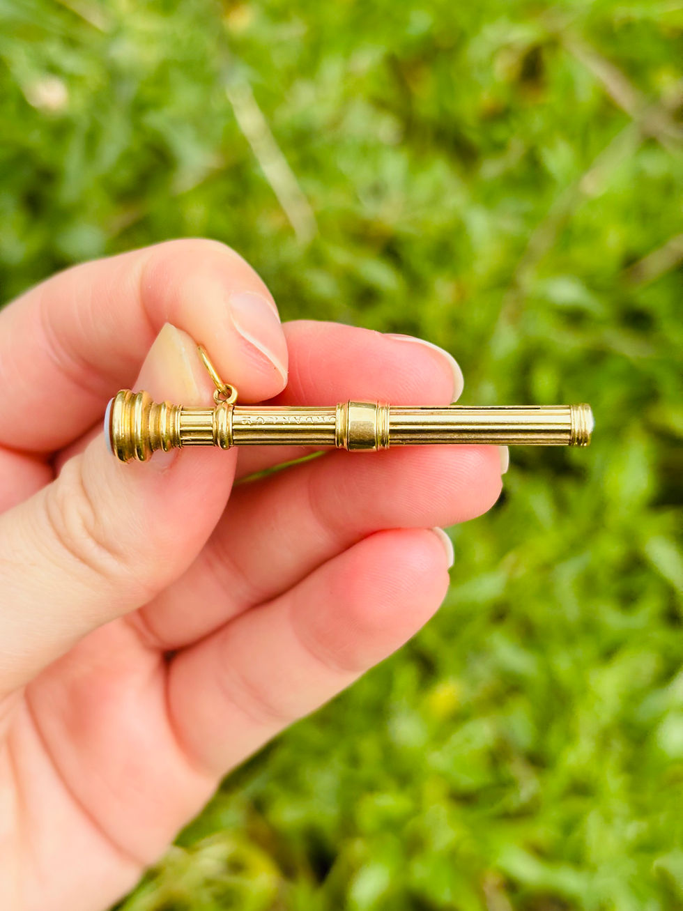 Thumbnail: Antique 9ct gold sliding pencil pendant