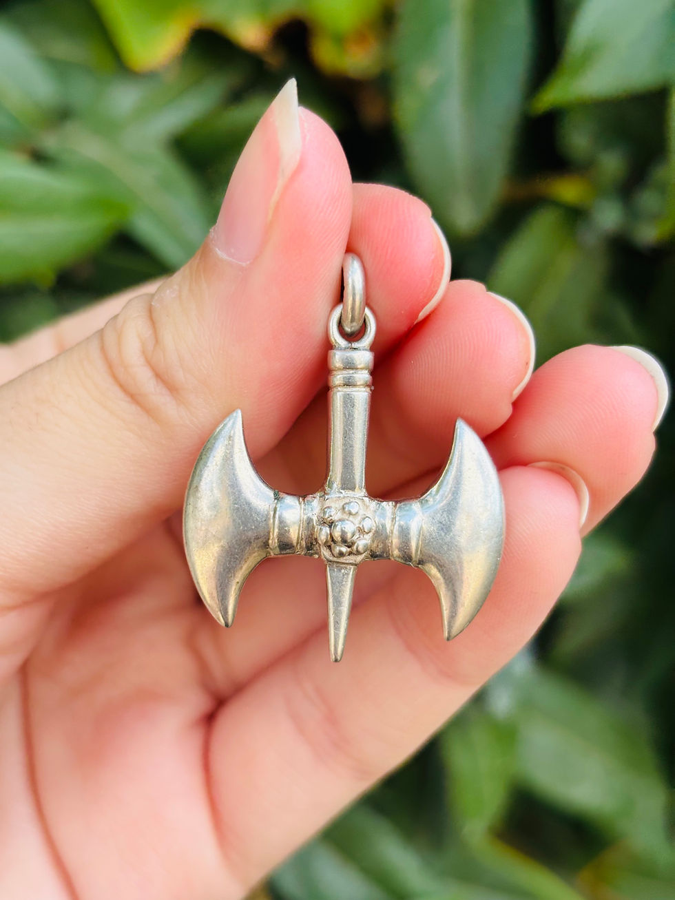 Thumbnail: Antique silver axe pendant 