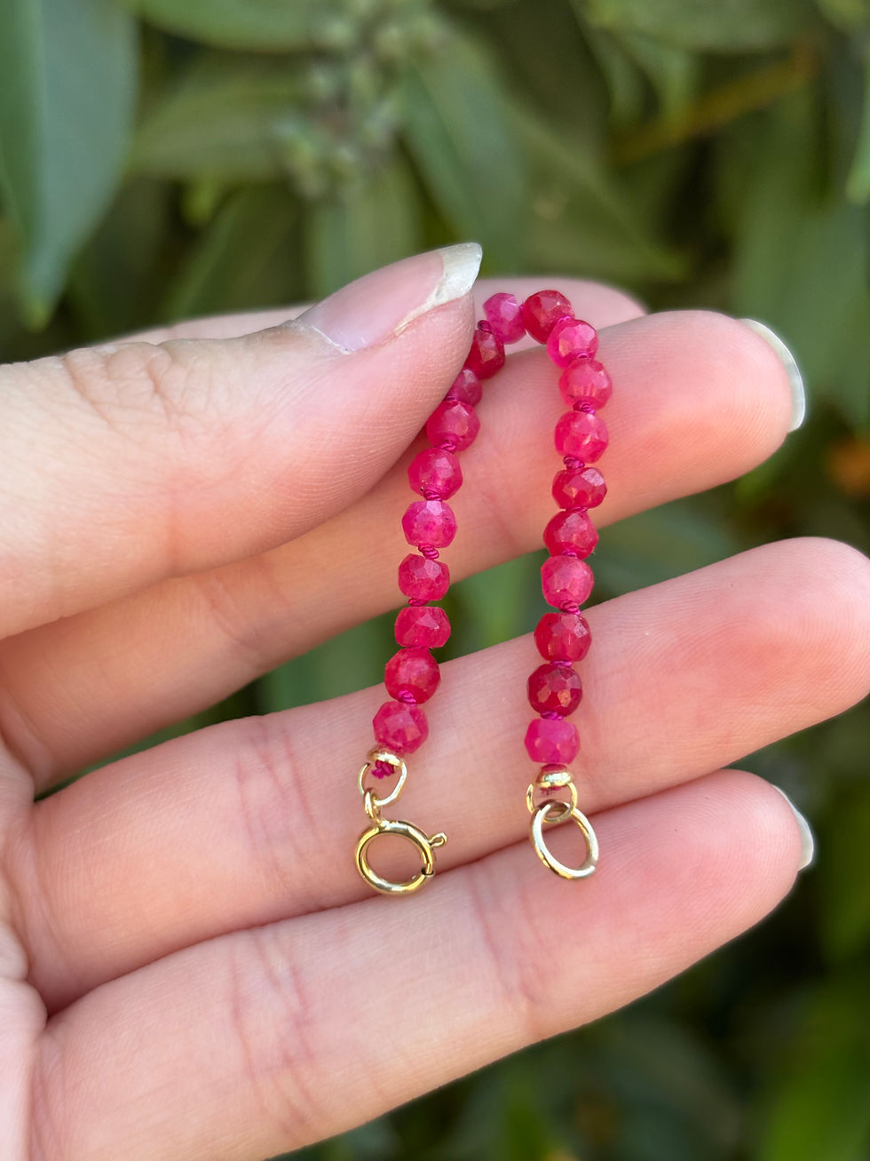 Thumbnail: Custom 14ct gold pink chalcedony  extender 