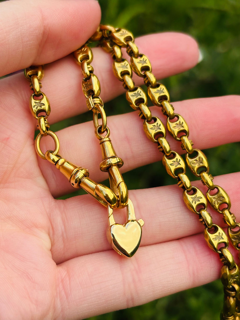 Thumbnail: Gold plated on hallmarked silver heart clasp connector 