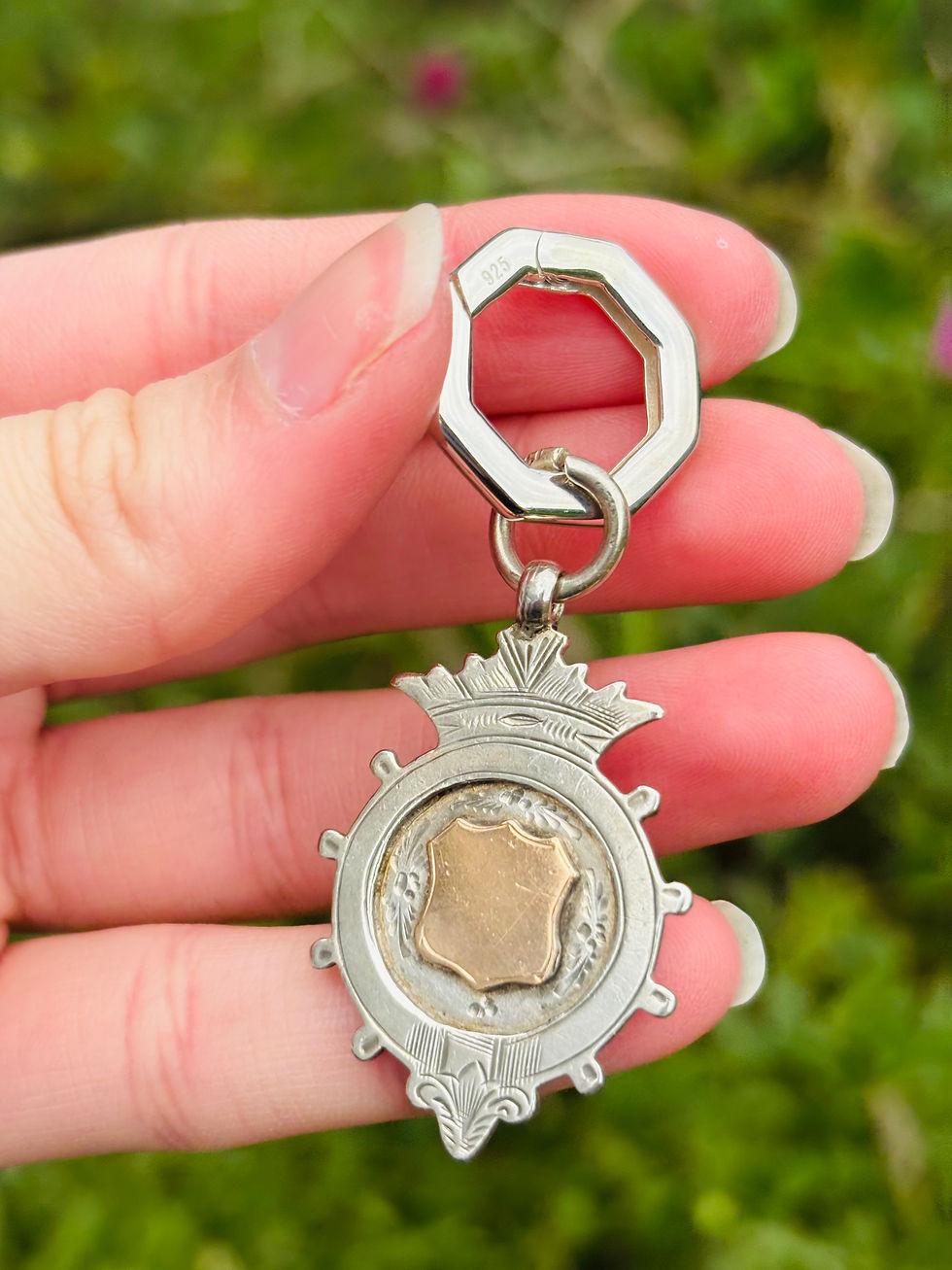 Thumbnail: Hallmarked silver octagon connector clasp