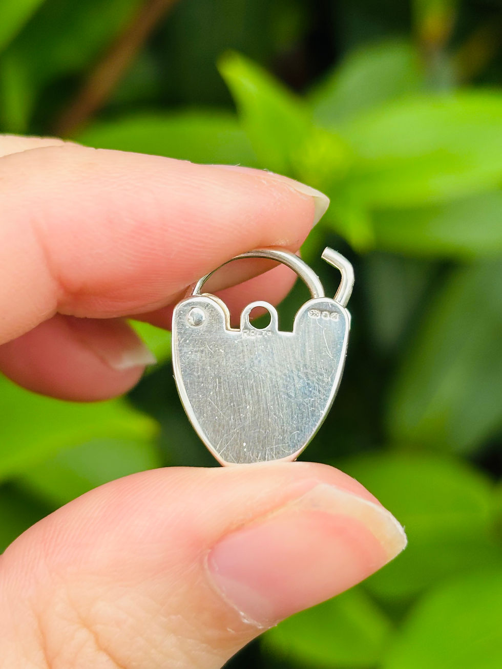 Thumbnail: Antique silver diamond heart  padlock 
