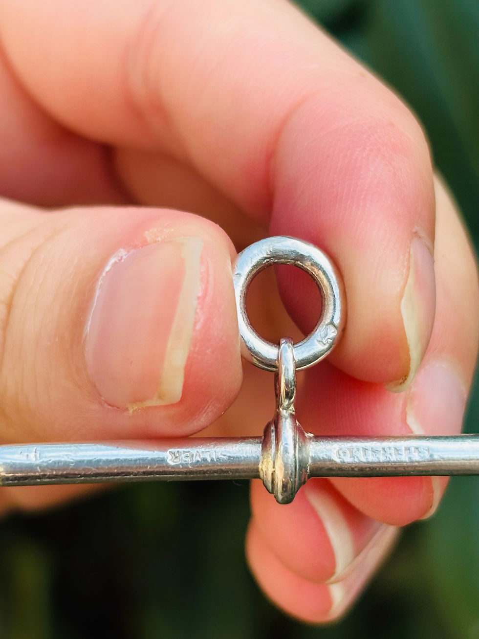 Thumbnail: Custom silver Galaxy diamond T bar