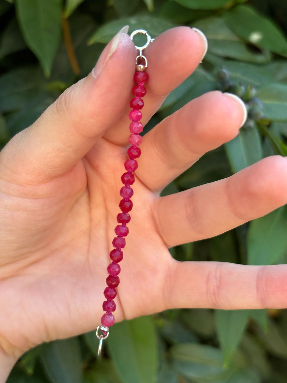Thumbnail: Custom sterling silver pink chalcedony extender 