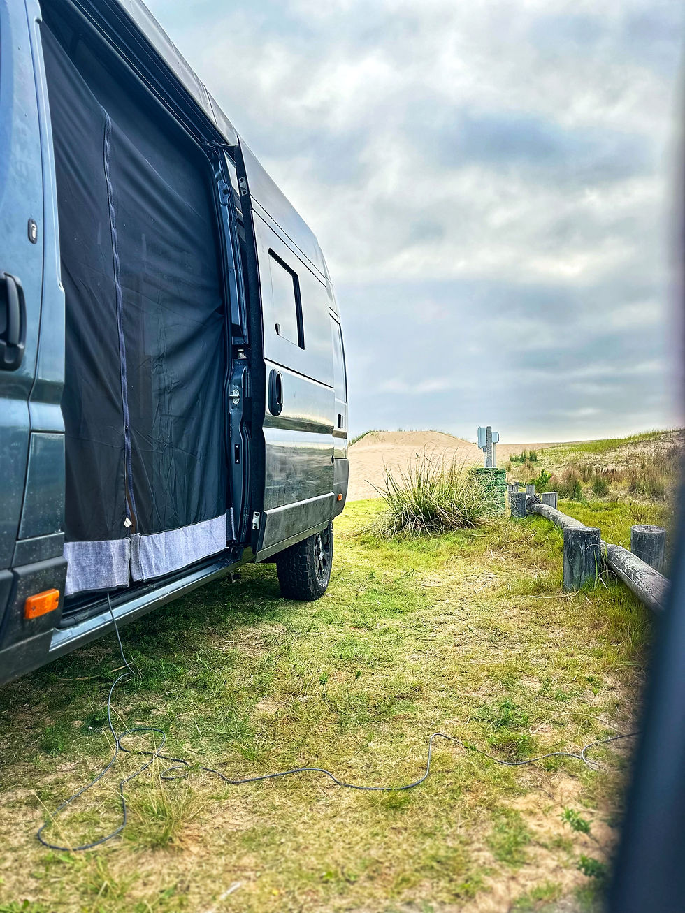 Campervan parked in Jose Ignacio in Uruguay