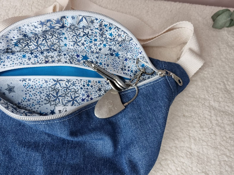 Miniature : Intérieur sac banane doublure étoiles avec porte-clefs