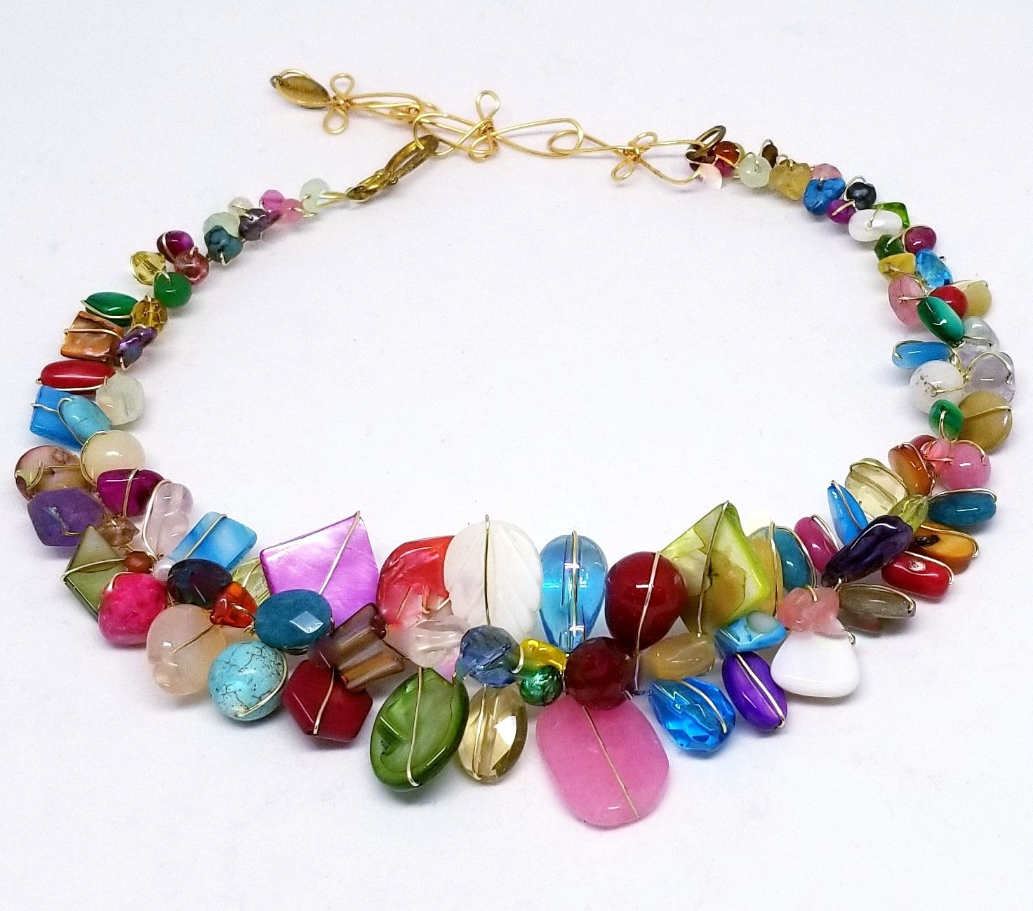 multi gem large collar gw