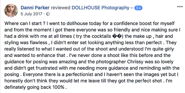 Five-Star Review Praising the Attention to Detail and Gorgeous Boudoir Portraits