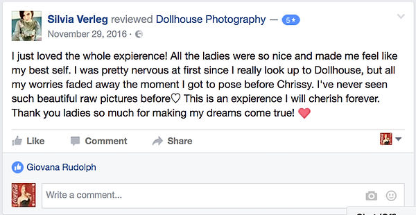 Five-Star Review Expressing Satisfaction with the Boudoir Photo Quality and Service