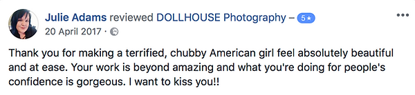 Five-Star Review Praising the Professionalism and Elegant Boudoir Photography