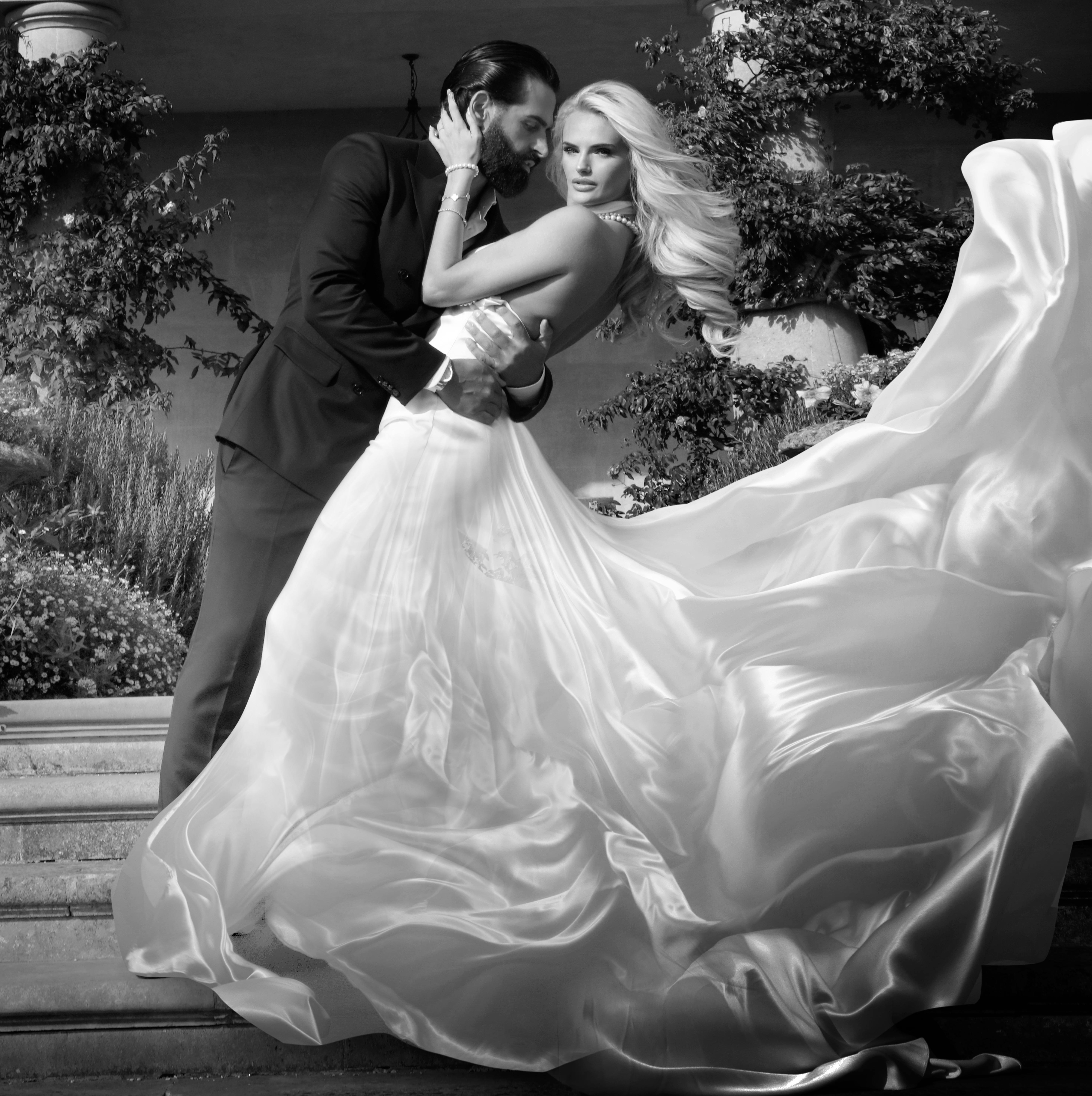 Black and white wedding photograph by House of Elizabeth