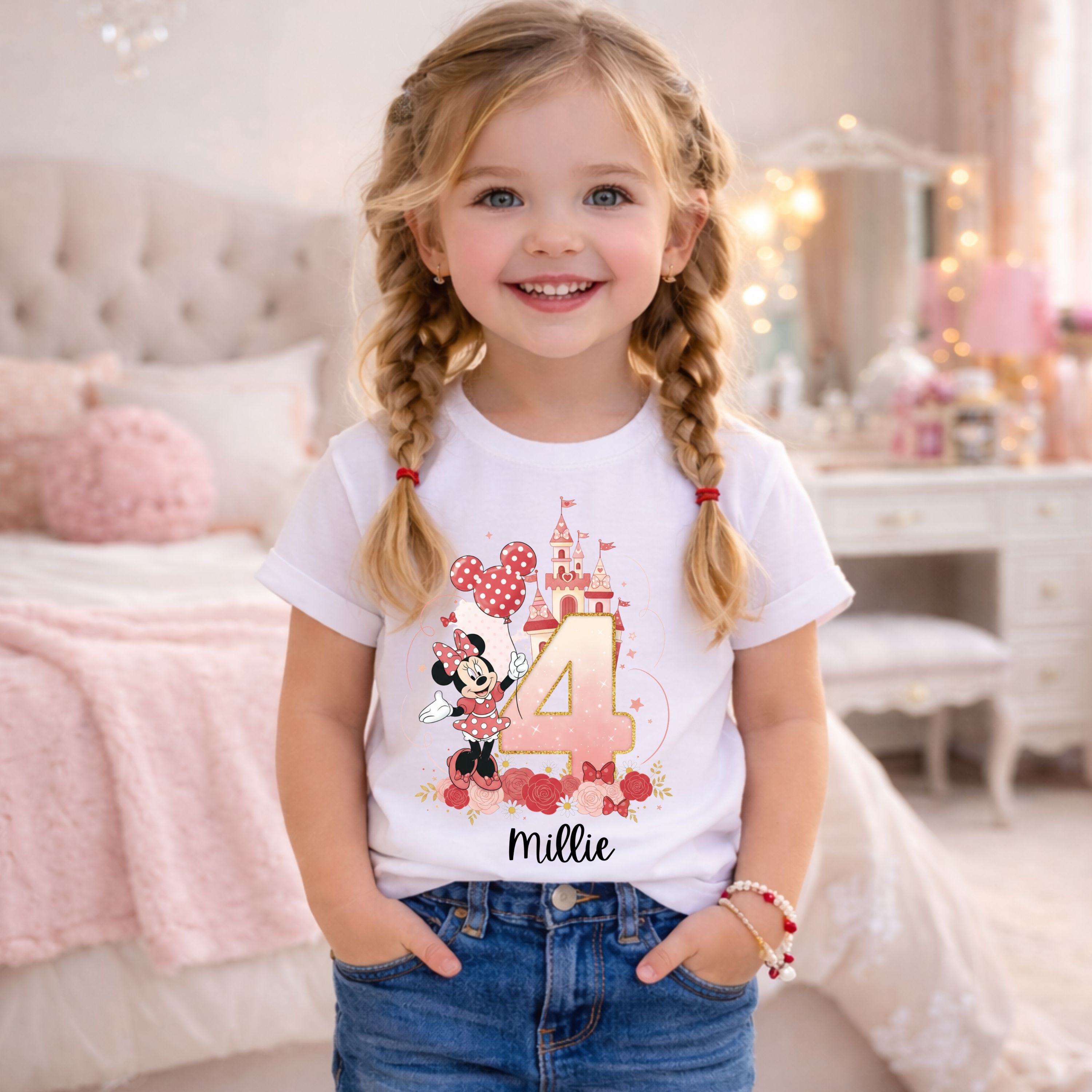 Make her big 4th birthday feel extra magical with this adorable personalized bir