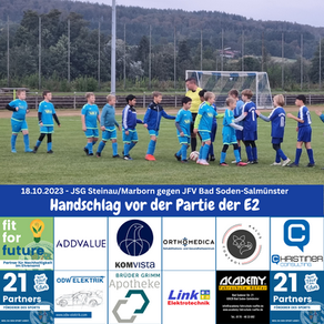Händeschlag vor dem Spiel der E2 gegen den JFV Bad Soden-Salmünster