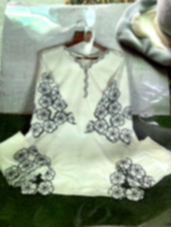 white Embroidered stitched Suit Set, size-XL