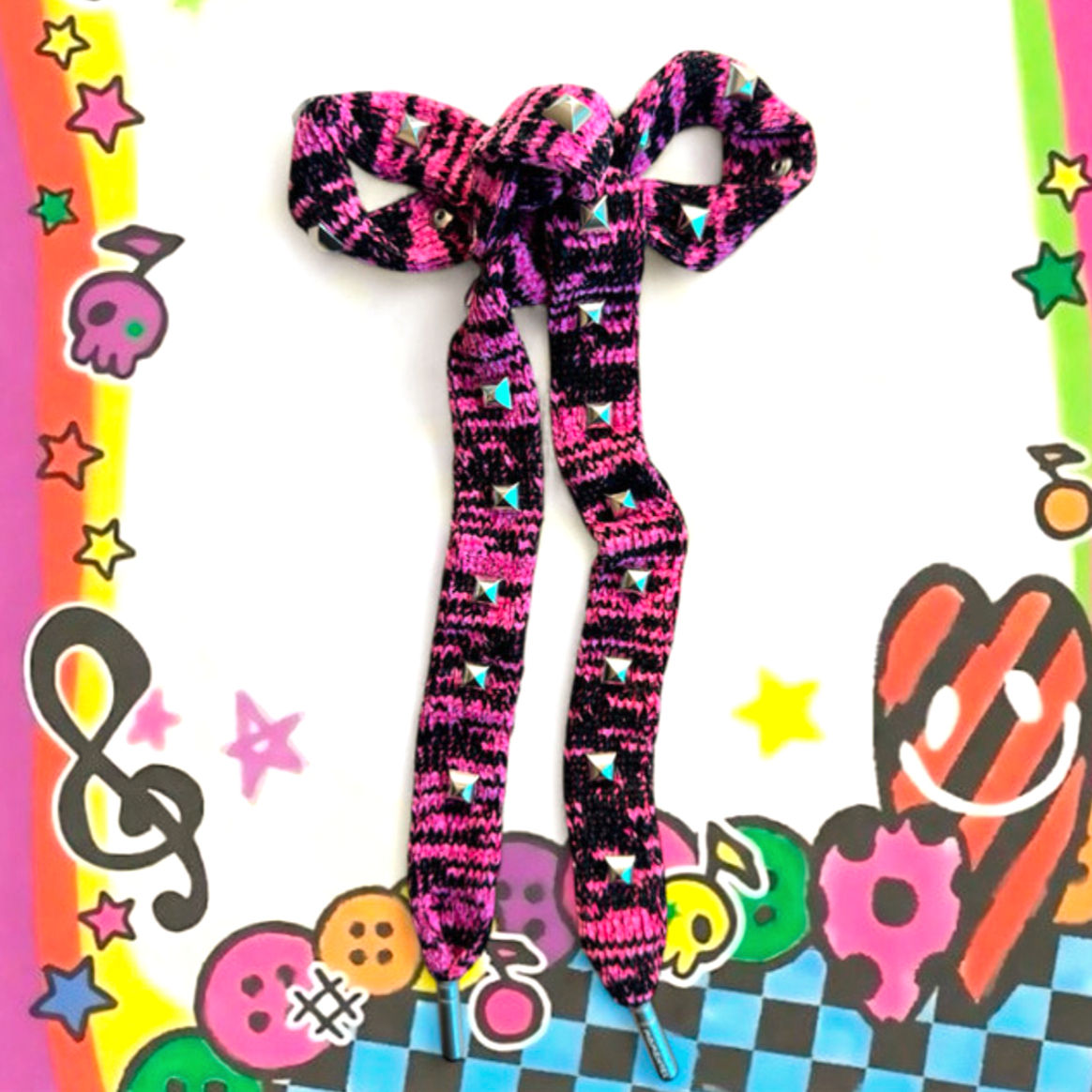 MOMENTEL / Studded Knit Necklace / Pink