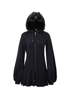 Nodress トップス ストライプセットアップ/ノースリーブ/開襟/谷間見せ/背中隠し