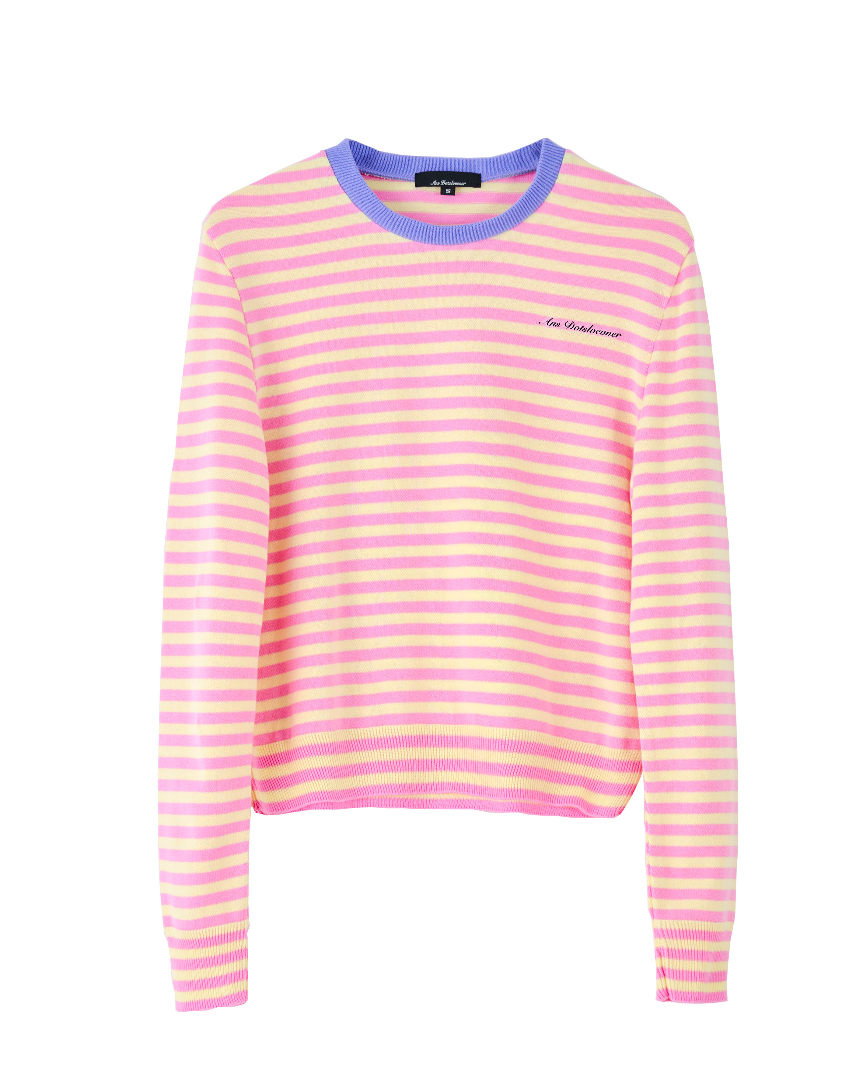 Ans Dotsloevner / Knitted Striped Long Sleeve / Pink Yellow