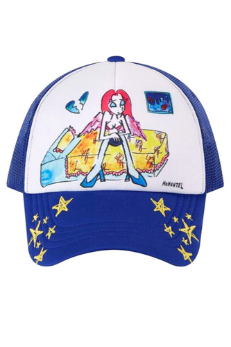 MOMENTEL / Star Drawing Mesh Cap - Blue | CHICKS WEB