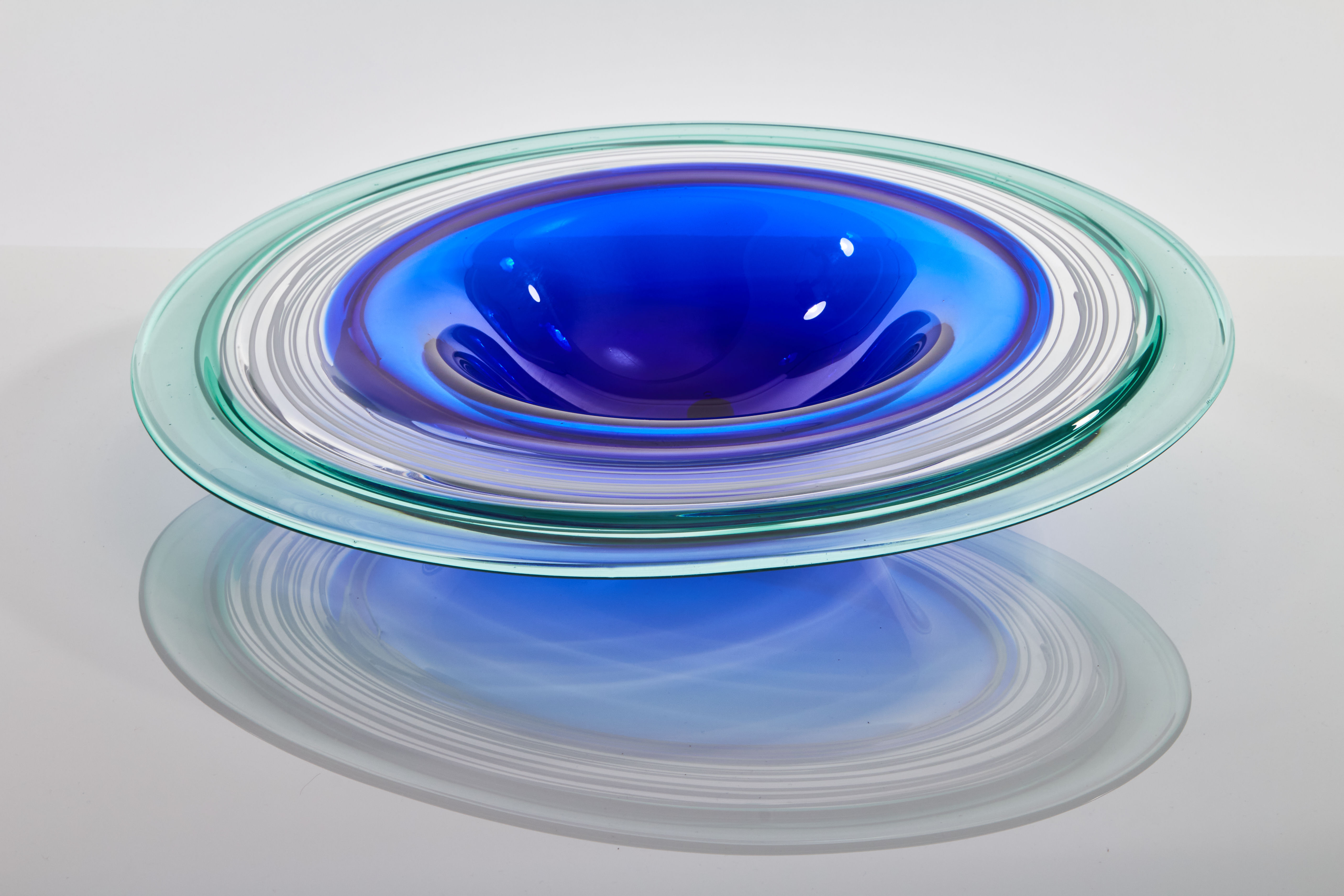 Large Double Incamlo Plate in Sari Blue and Anna Green