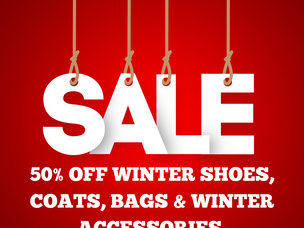 50% Off Winter Sale! Coats, shoes, bags and accessories
