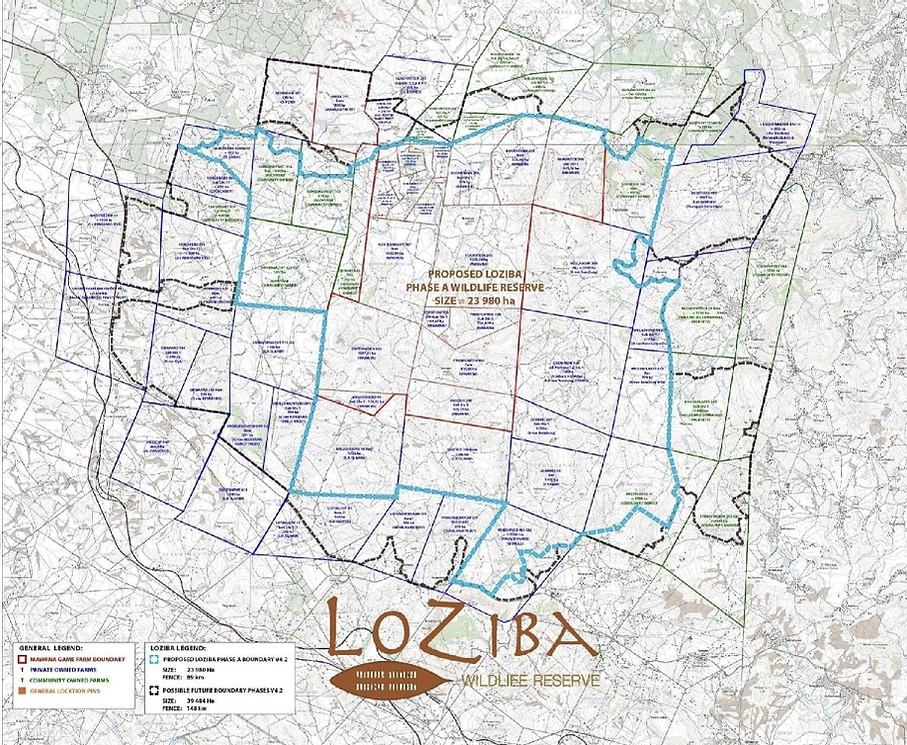 PROJECT LOZIBA WILDERNESS AFRICA Map