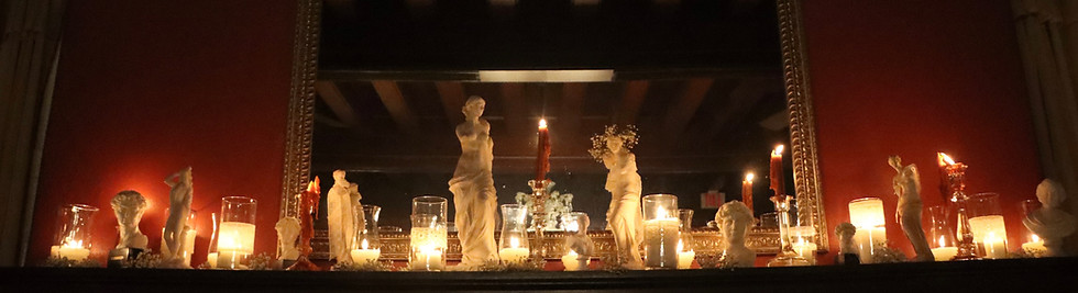 candlelit fireplace