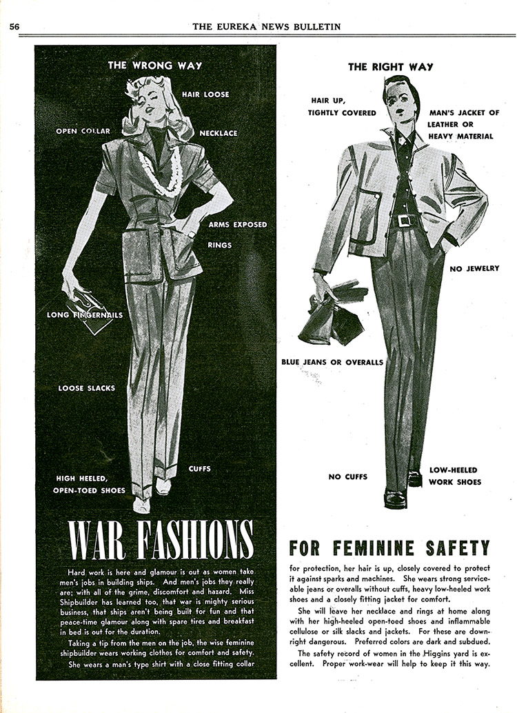 Eureka News Bulletin Wartime Fashion Ad