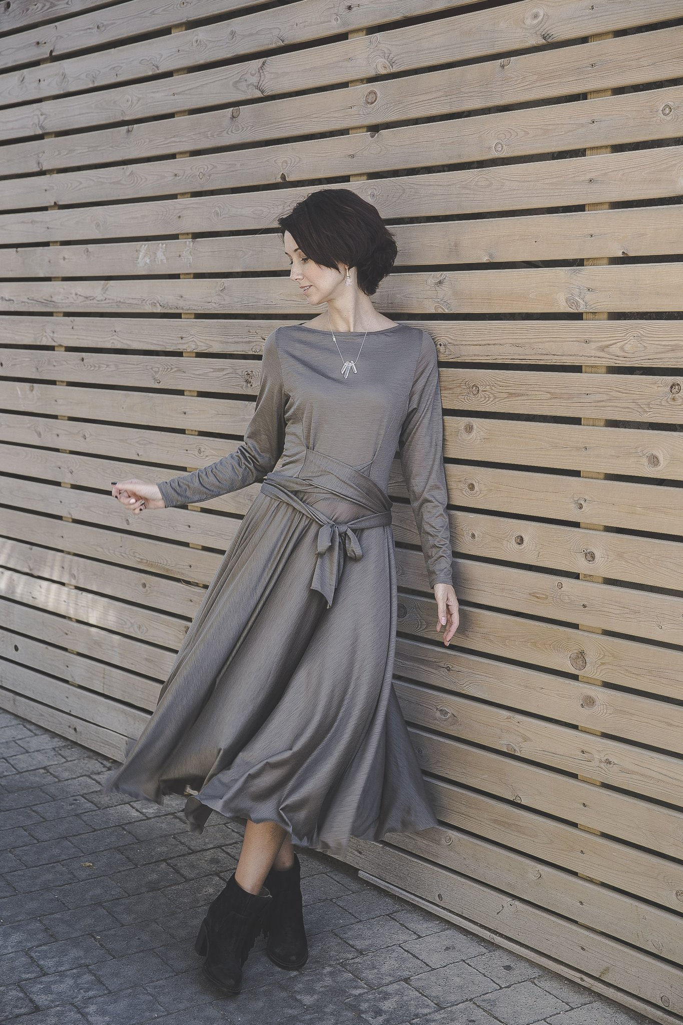 Tricot Dress in Mocha