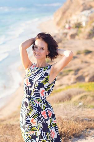 Thumbnail: Viscose Maxi Dress with Geometric Prints