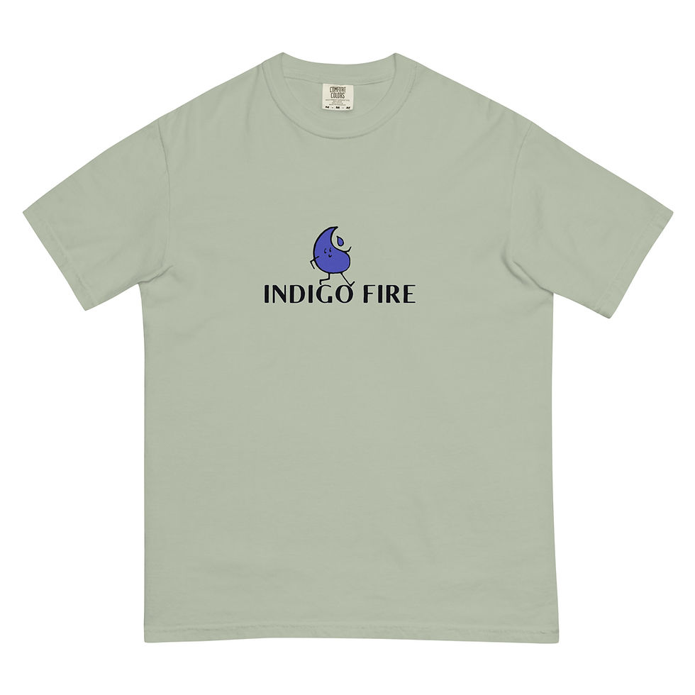 Thumbnail: Unisex Indigo Fire Heavyweight T