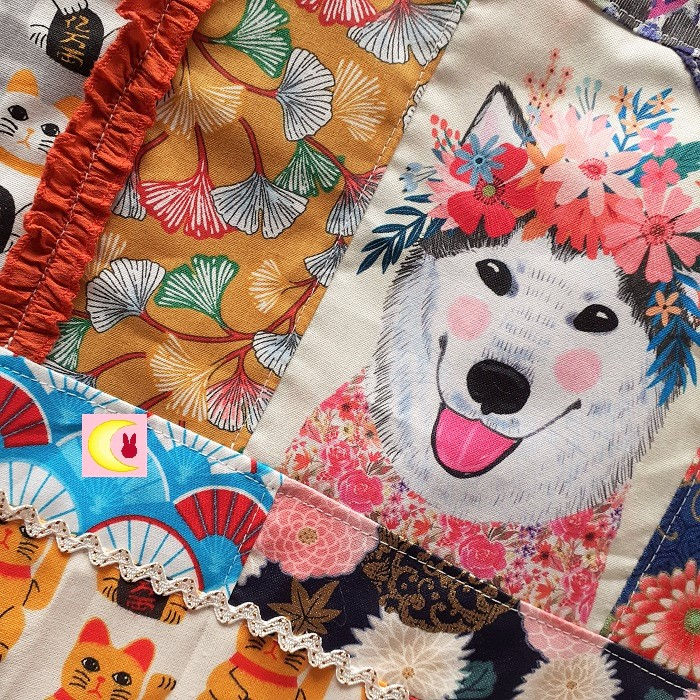 Thumbnail: zoom sur imprimé freya pat'chien collection chien japonais japon