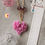 Thumbnail: collier ribbon heart cœur rose violine anna sui nœud avec règle pour échelle et dimensions