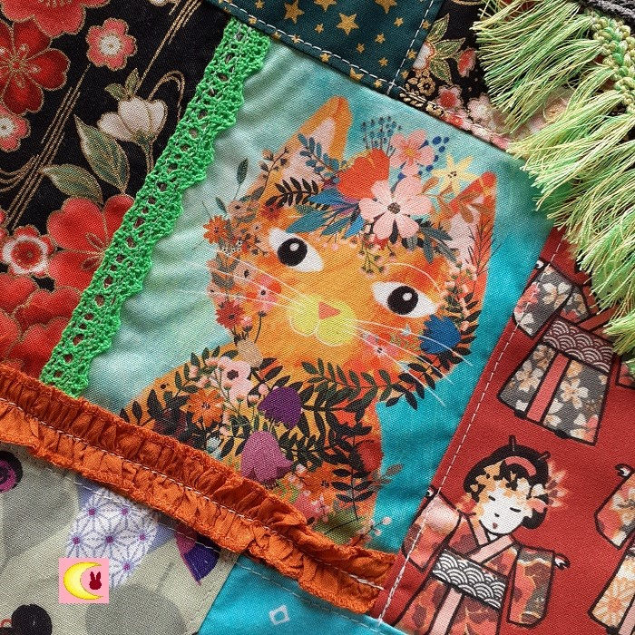 Thumbnail: zoom sur imprimé chat roux sac sweety japon