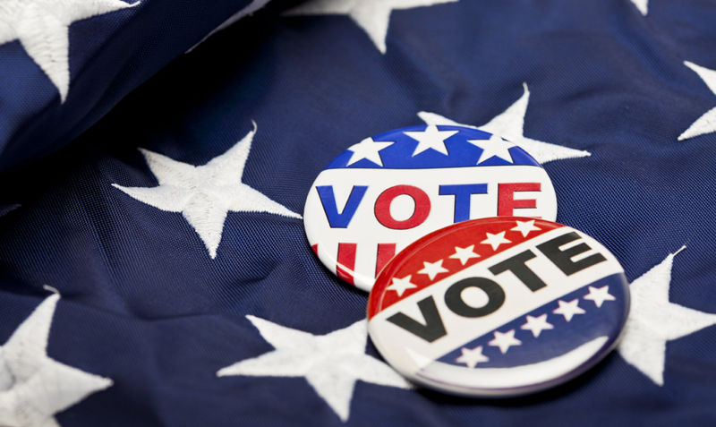 Vote buttons on flag