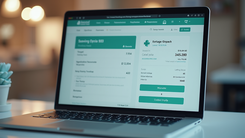 Close-up view of a laptop screen showing an online pharmacy checkout page