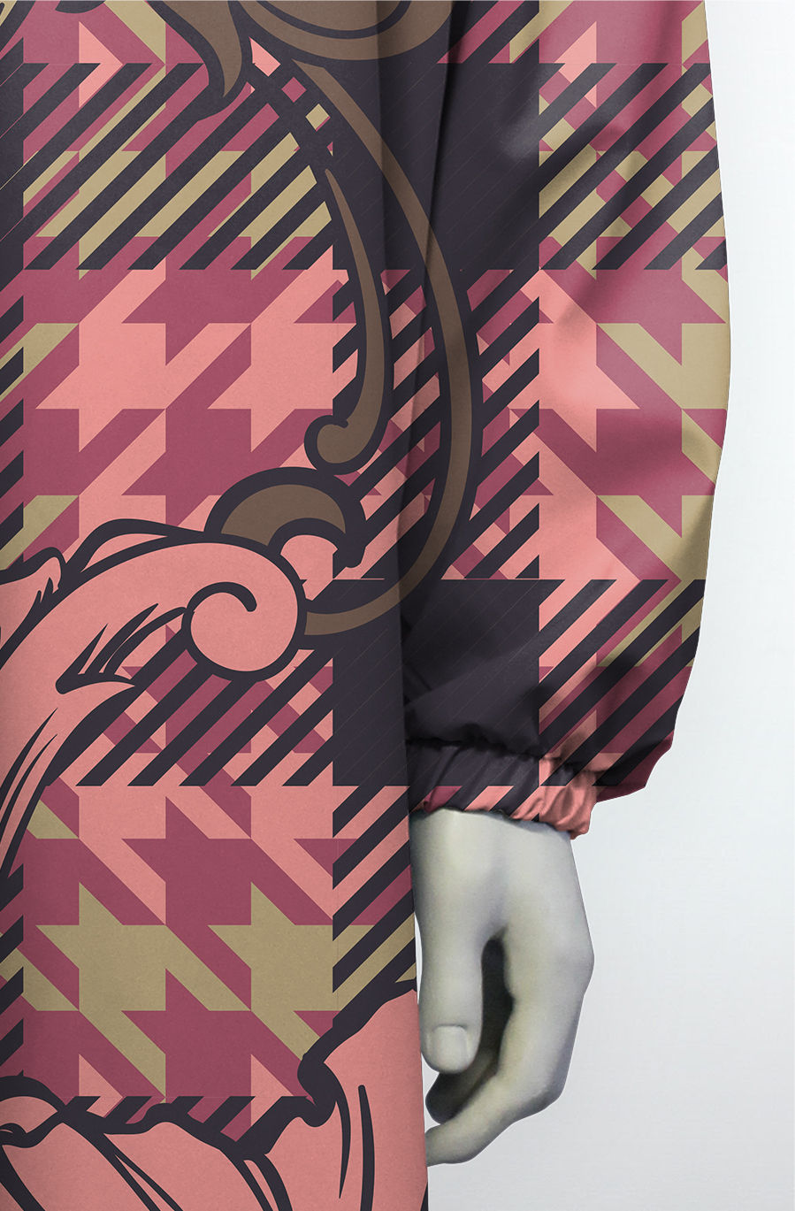 Miniature : Blouse unconventional roses carreaux