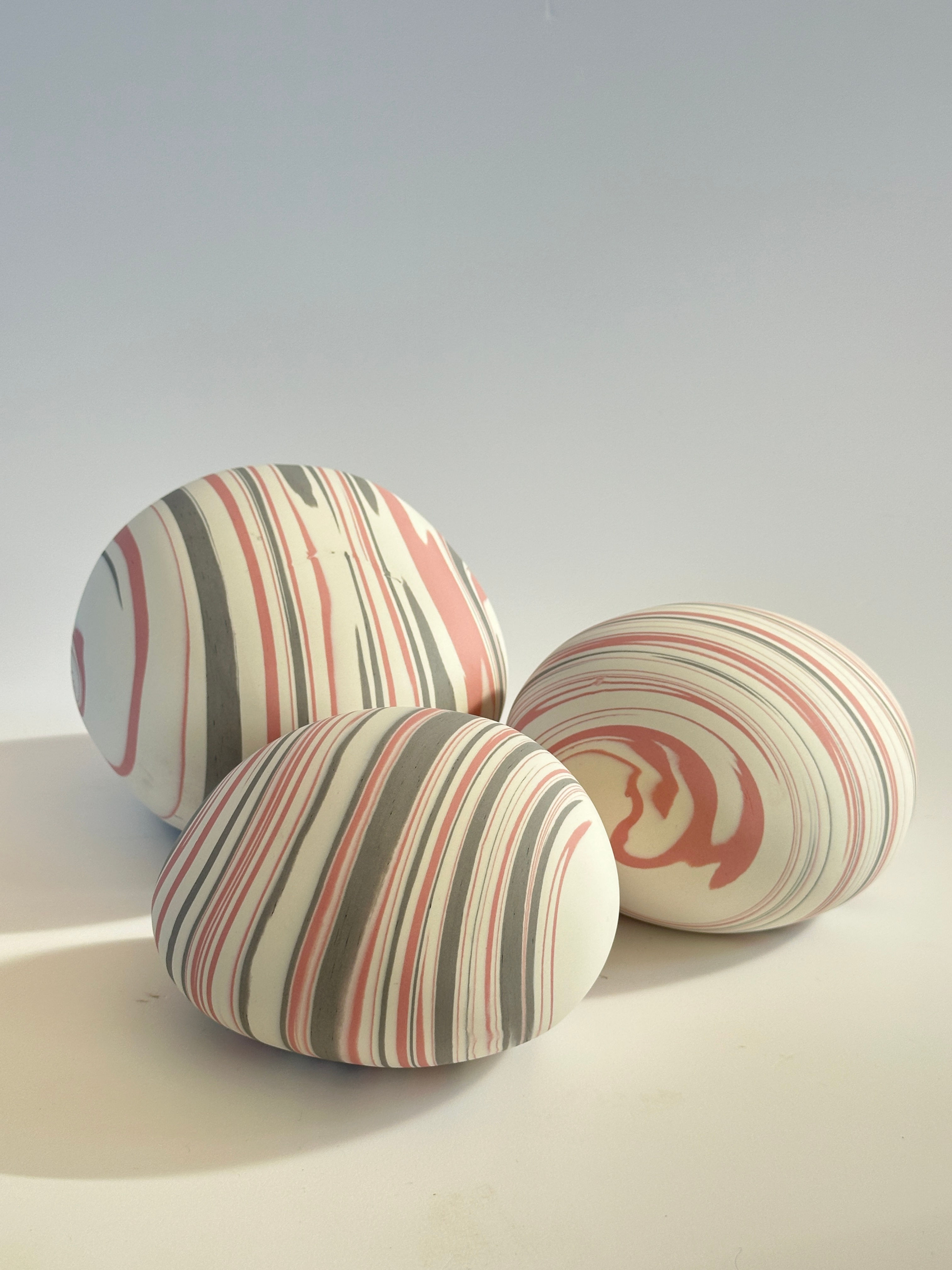 Nerikomi rocks coral and black 