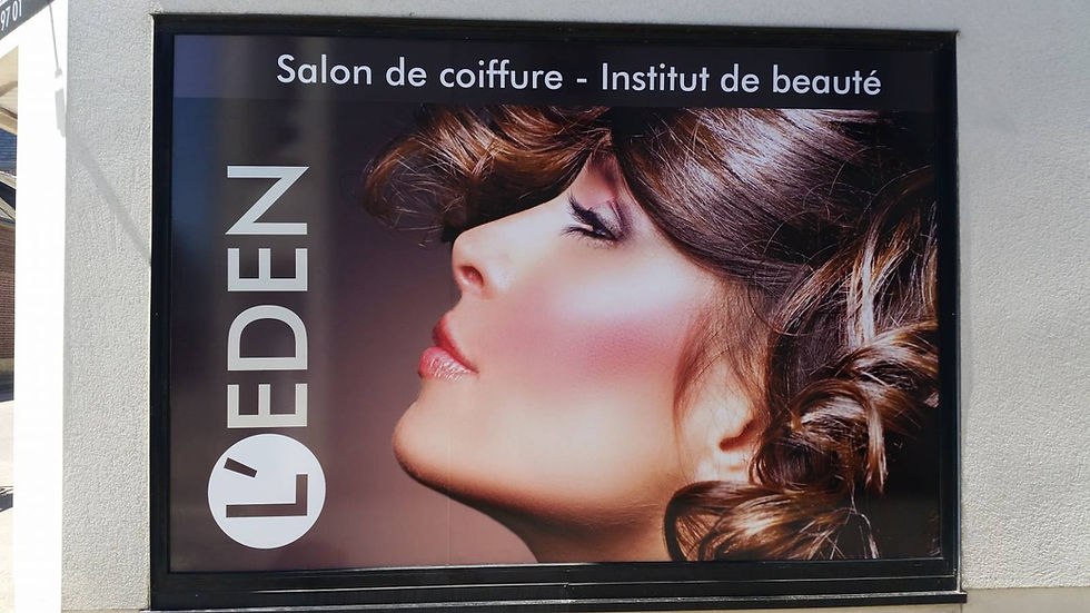 Adhésif décoratif sur vitrine de salon d'esthétique au Havre