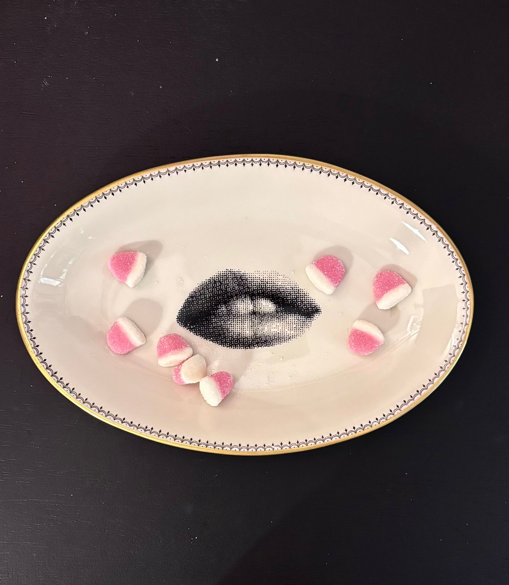 Ravier vintage revisité avec bouche