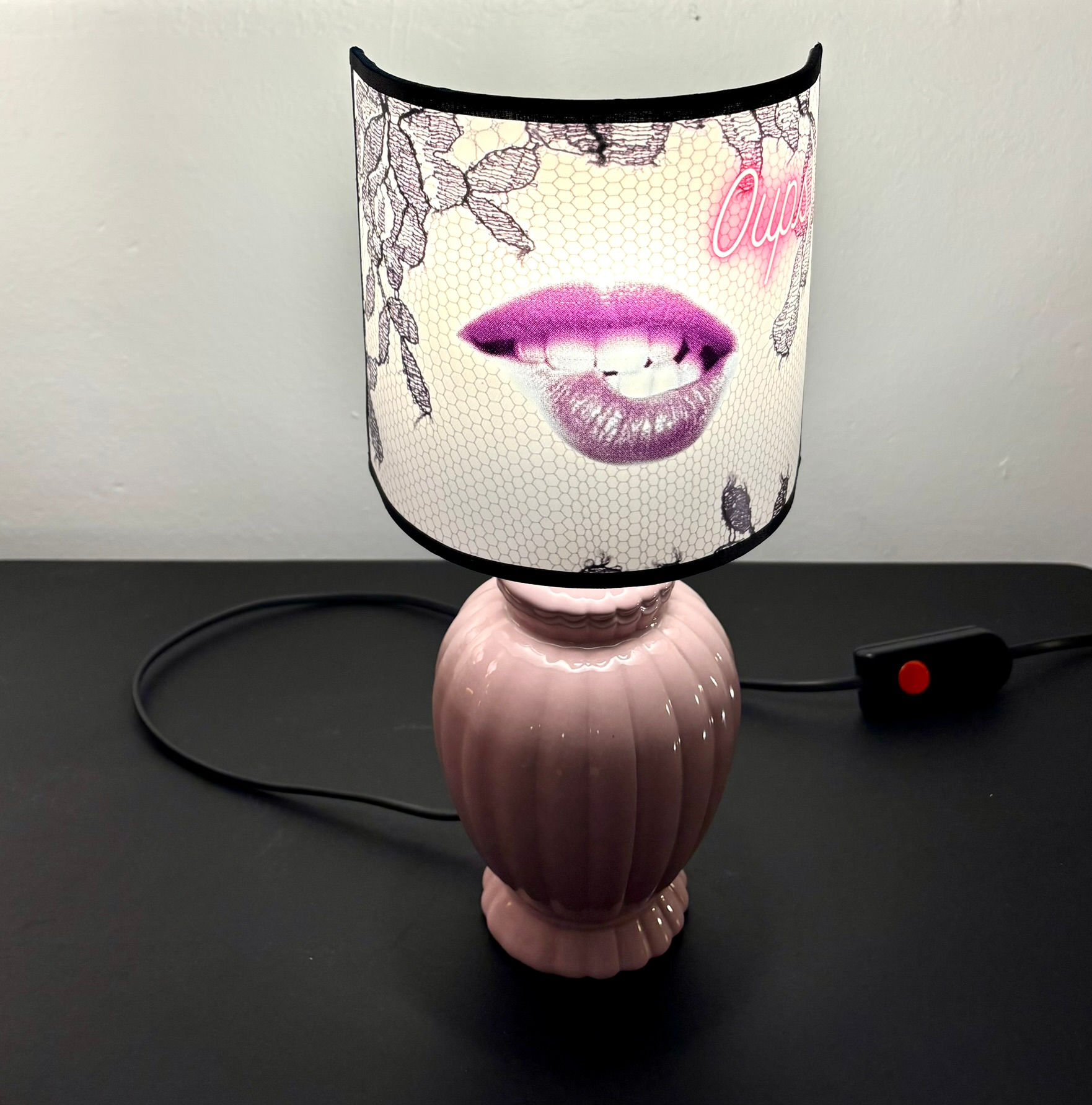 Lampe vintage revisitée vue de face