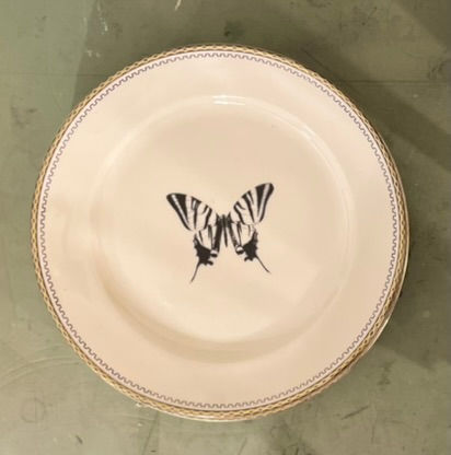 Assiettes à dessert vintage avec motif papillon